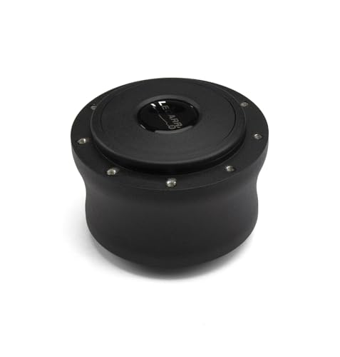 Black Nine Bolt Billet Aluminum Steering Wheel HUB Adapter for '67-'94 GM with Plastic Horn Button