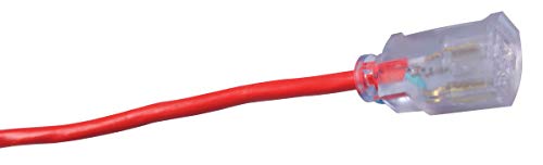 SJTW 100ft 14/3 Outdoor Ext Cord W/ Lighted End (Red)