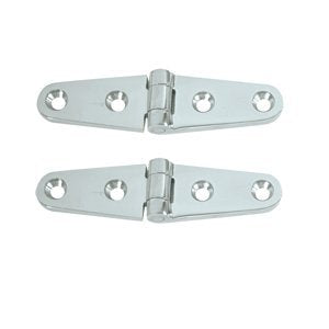 4''X11/16'' Chr/Brass Strap Hinge Pair