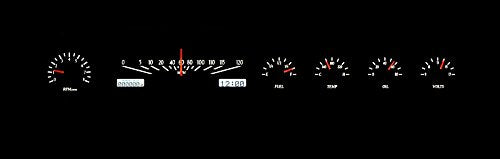 Dakota Digital VHX-65F-GAL-K-W Analog Gauge System Black Alloy Compatible with Ford 1965-1966 Galaxie White Backlighting