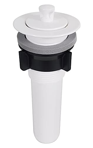 Lavatory Sink ICON 14859 Drain, Plastic w/Stopper and Flange, White, 1-1/4" x 5"