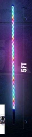 Race Sport 5 Foot Long RS8185FT ColorADAPT Chasing RGB Multi Color Whip with Remote Control and Over 150 Plus Patterns