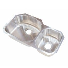 32" x 17" x 7" Double Offset Drawn Sink (Stainless Steel)