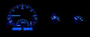 Dakota Digital VHX-55J-C-B Gauge System Analog Dash Compatible with Jeep CJ 1955-86 Carbon Fiber Style Blue Backlighting