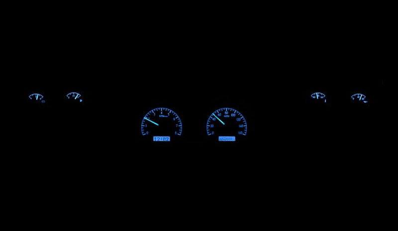 Chevy Chevelle / Monte Carlo VHX System, Black Alloy Style Face, Blue Display 1973-77