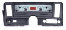 Dakota Digital VHX-69C-NOV-S-R Analog Dash Gauge System Compatible with 1969-76 Chevy Nova Silver Alloy Red Backlighting
