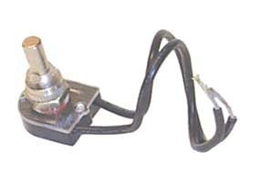 Heavy Duty Sierra International MP21460 Push On Push Off Switch with Two Wire Leads Rated 3A at 125 VAC & 3/8" x 15/32" Mounting Stem, 5"