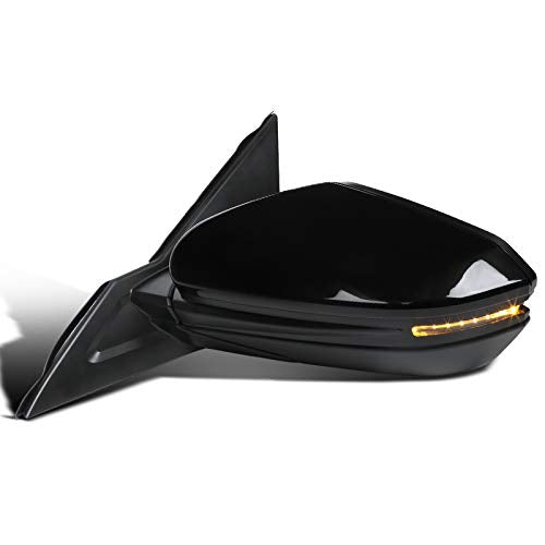 Left Side Mirror- SPEC-D TUNING RMV-CV16HP7-B-MP-L 7 Wires, Power+Lamp+Heated Glossy Black 16-18 Honda Civic