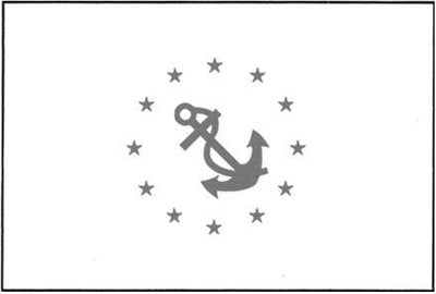 Nylon Officer Flag TaylorMade, 12" x 18" - Rear Commodore, White