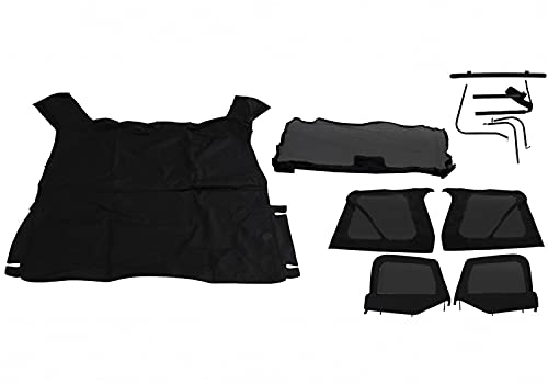 Rampage Complete Soft Top Rampage | Vinyl, Black Diamond Color with Tinted Windows, includes Frame & Hardware | 68535 | Fits 1997 - 2006 Jeep Wrangler TJ, with Soft Upper Doors
