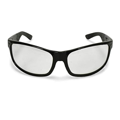 Black Frame Safety Eyewear - Silver Mirror Lens