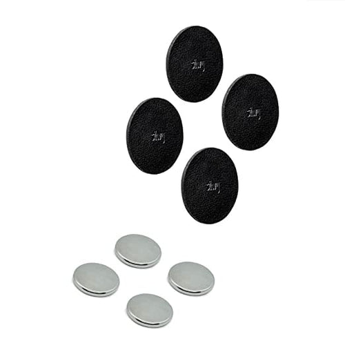 Power Bundle silwy® bestehend aus 4 Power-Magneten INKL. 8 Klebepads und 4 Metall-Nano-Gel-Pads in 7,5 cm Black - flexibel einsetzbar, Perfekt für Zuhause, im Office, beim Camping und auf dem Boot