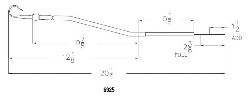 Engine Oil Dipstick & Tube Mr. Gasket 6925 - Chrome
