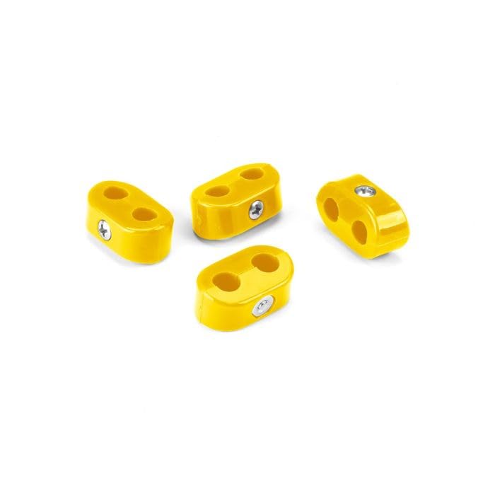 Double Place T-CLAMP, 3/8"-3/8", 4 Pieces, Yellow