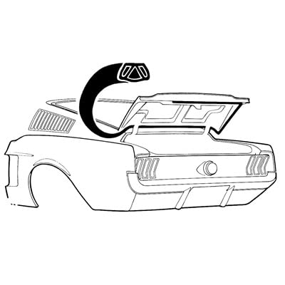 C7ZZ-6343720-B Scott Drake 1967-1968 Fastback Trunk Weatherstrip