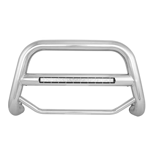 Max Beacon Black Horse Bull Bar No Skid Plate Stainless Steel Compatible with 2019-2024 Subaru Forester-MAB-S0202S