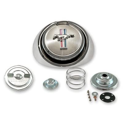 Scott Drake Deluxe Concours Pop-Open Gas Cap Featuring Official Ford Running Pony Emblem in a Chrome Finish, Compatible with 1969 Ford Mustang, Model C9ZZ-9030-C