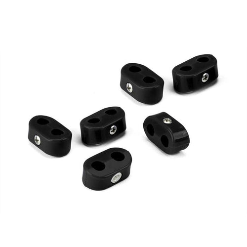 Double Place T-CLAMP, 3/16"-3/16", 6 Pieces, Black