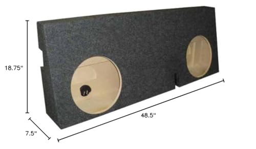 Bbox 10" Dual Sealed Carpeted Subwoofer Enclosure - Fits 2005-2017 Toyota Tacoma Double Cab, Charcoal - Subwoofer Box Improves Sound, Audio Quality & Bass