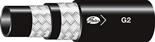 Gates Synthetic Rubber 3G2XREEL Global 2-Wire Braid Hose, SAE 100R2, Type S, 440' Length, 0.19" ID, 6025 Working PSI, 40°F to +212°F Temperature Range