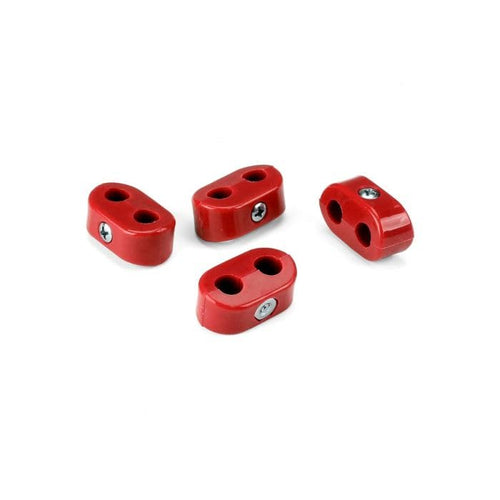 Double Place T-CLAMP, 7/16"-7/16", 4 Pieces, RED