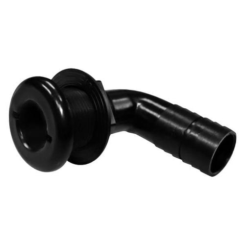 90 Degree Thru-Hull Fitting T-H Marine | 1-1/8 Inch Plastic Marine Fitting for Reliable Hose Connection - UV Stabilized White Fitting, Ideal for Boat Plumbing Upgrades