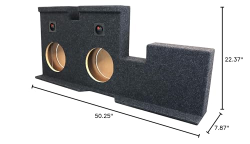Atrend Bbox Dual 10" Sealed Carpeted Subwoofer Enclosure A602-10CP - Fits 2007 - up Toyota Tundra Double Cab, Charcoal