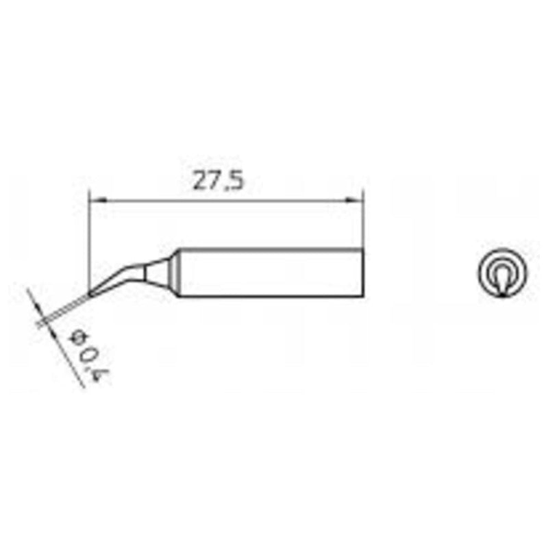 Weller XNT 1X SOLDERING TIP T0054486599.4MM, Black