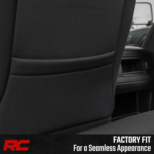 Rough Country Seat Covers Neoprene for Ram 1500/2500/3500 (2010–2018) Crew Cab - Front & Full Rear Seat Cover Set, Water-Resistant Protection