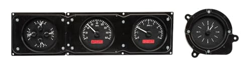 Dakota Digital VHX-68F-TOR-K-R Analog Dash Gauge System with 1968-69 Ford Torino, Fairlane and Ranchero, Black Alloy Style, Red Backlighting