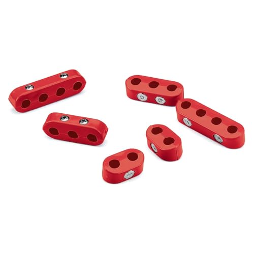 4 & 6 Cylinder Smoothie Sport Compact Wire Separator KIT for 7-8mm Plug Wires, 3 2-Place, 1 3-Place, and 2 4-Place SEPARATORS, RED