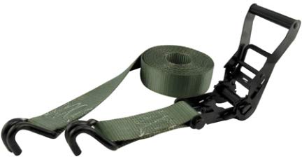 2" x 25' 10,000 lb Powder Coated Ratchet w/Dbl J Hks - Non Printed Hunter Green Web Erickson Manufacturing (78656)