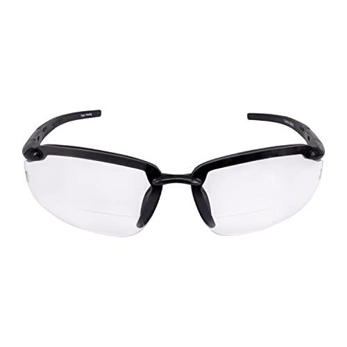 Crossfire ES5 Reader Safety Glasses Clear Diopter 2.5 Shiny Pearl Gray Frame