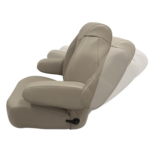 High Back Wise Premier Pontoon/Boat Reclining Helm with Flip Up Arm Rests - Mocha Java 3126-1725