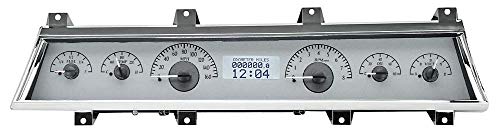 Dakota Digital Dash Analog Gauges 66 67 Chevelle Chevy El Camino Silver Alloy White VHX-66C-CVL-S-W