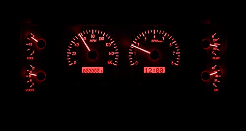 Dakota Digital VHX System Compatible with 1984-87 Buick Regal-Silver Alloy Style Face w/Red Display