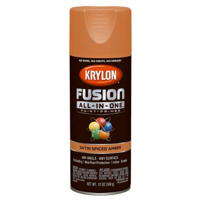 Krylon All-In-One Satin Spiced Amber Fusion Paint + Primer Spray Paint 12 oz.