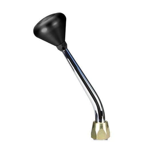 ES Shifter Lokar Performance Products Ford 6R80 Chrome 8" Single Bend Lever Mushroom Black Knob