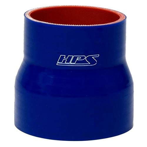 HPS Silicone Hoses HTSR-150-162-BLUE High Temperature Silicone 4-ply Reinforced Reducer Coupler Hose, 100 PSI Maximum Pressure, 3" Length, 1-1/2" > 1-5/8" ID, Blue