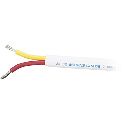 Ancor 124525 Marine Grade Products Safety Duplex Cable, 14/2 AWG (2 x 2mm2), Flat - 250ft,Red/Yellow