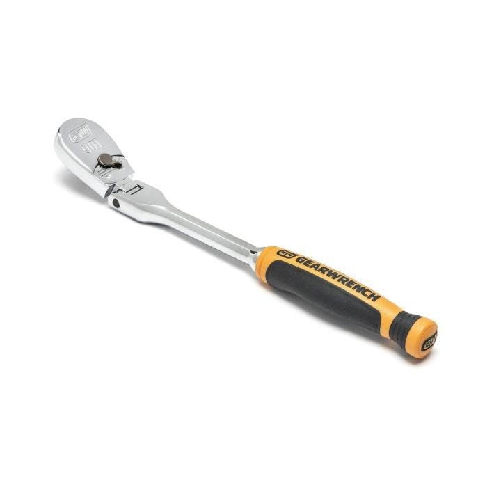 90 Tooth GEARWRENCH 1/4" Drive Cushion Grip Flex Teardrop Ratchet - 81009T, Multi