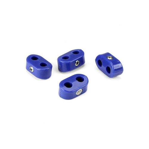 Double Place T-CLAMP, 7/16"-7/16", 4 Pieces, Blue