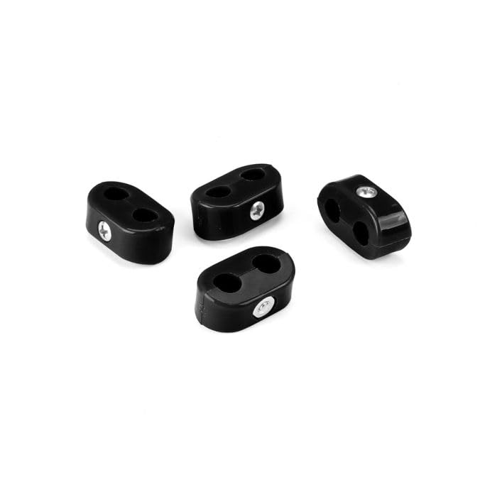 Double Place T-CLAMP, 7/16"-7/16", 4 Pieces, Black