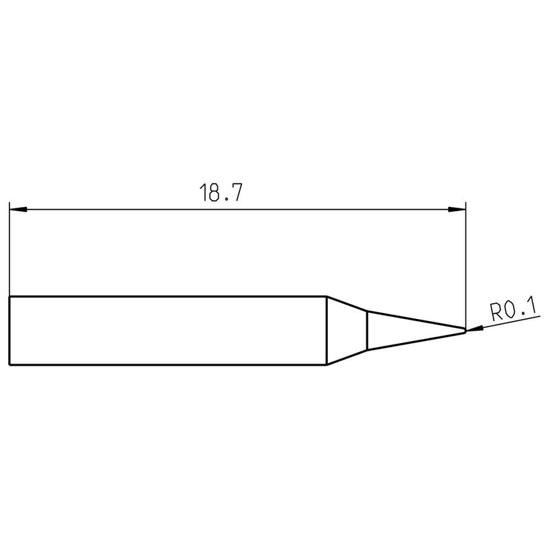 RTM002CL Weller - Long Conical Non-Mil Spec Tip, 0.2mm - T0050100099
