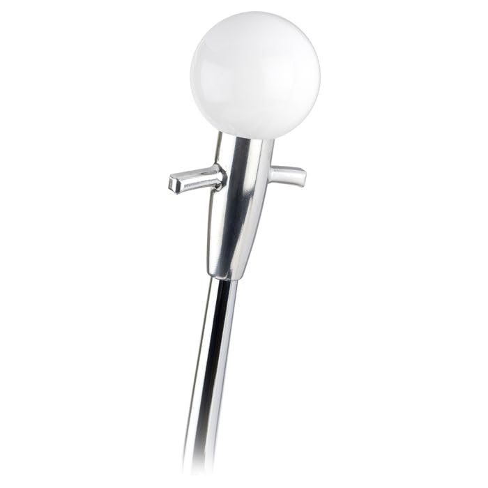 LOKAR 4L60 FM Shifter Chrome 8" Single Bend Lever Muscle Car White Knob