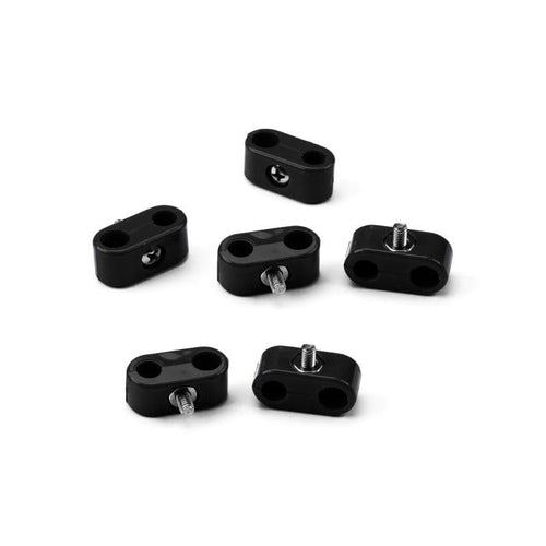 Double Place T-CLAMP, 1/4"-3/16", 6 Pieces, Black