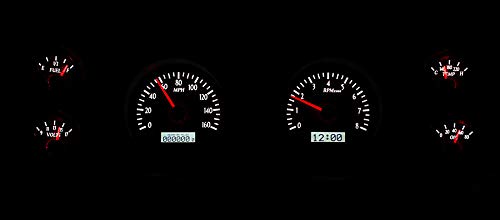 70 - 81 Chevy Camaro Dakota Digital VHX System Analog Dash Gauges Silver Alloy White VHX-70C-CAM-S-W