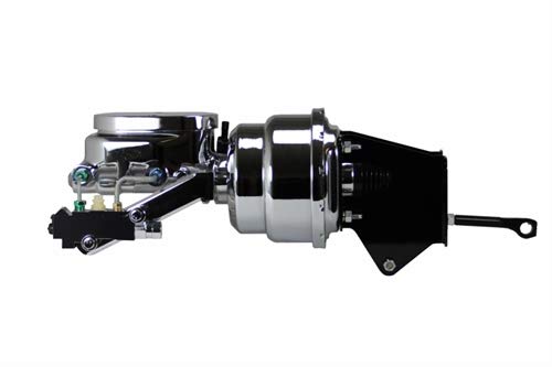 7 Inch LEED BRAKES Dual Power Booster 1 Inch Bore Master Side Mount Valve Disc Drum (Chrome)