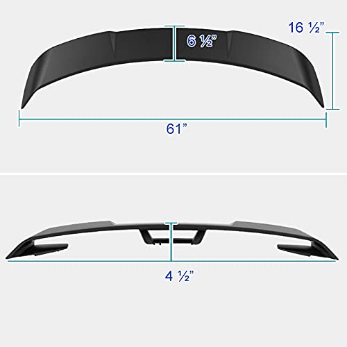 GT500 Style Spec-D Tuning Matte Black ABS Rear Trunk Spoiler for 2015-2022 Ford Mustang Models
