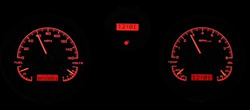 Dakota Digital VHX-69C-CVL-S-R Analog Dash Gauge System Compatible with 1969 Chevy Chevelle, Malibu and El Camino, Silver Alloy Style, Red Backlighting